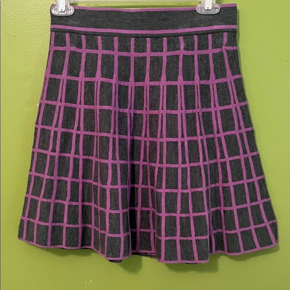 NWOT Krimson Klover purple & gray flare skirt.